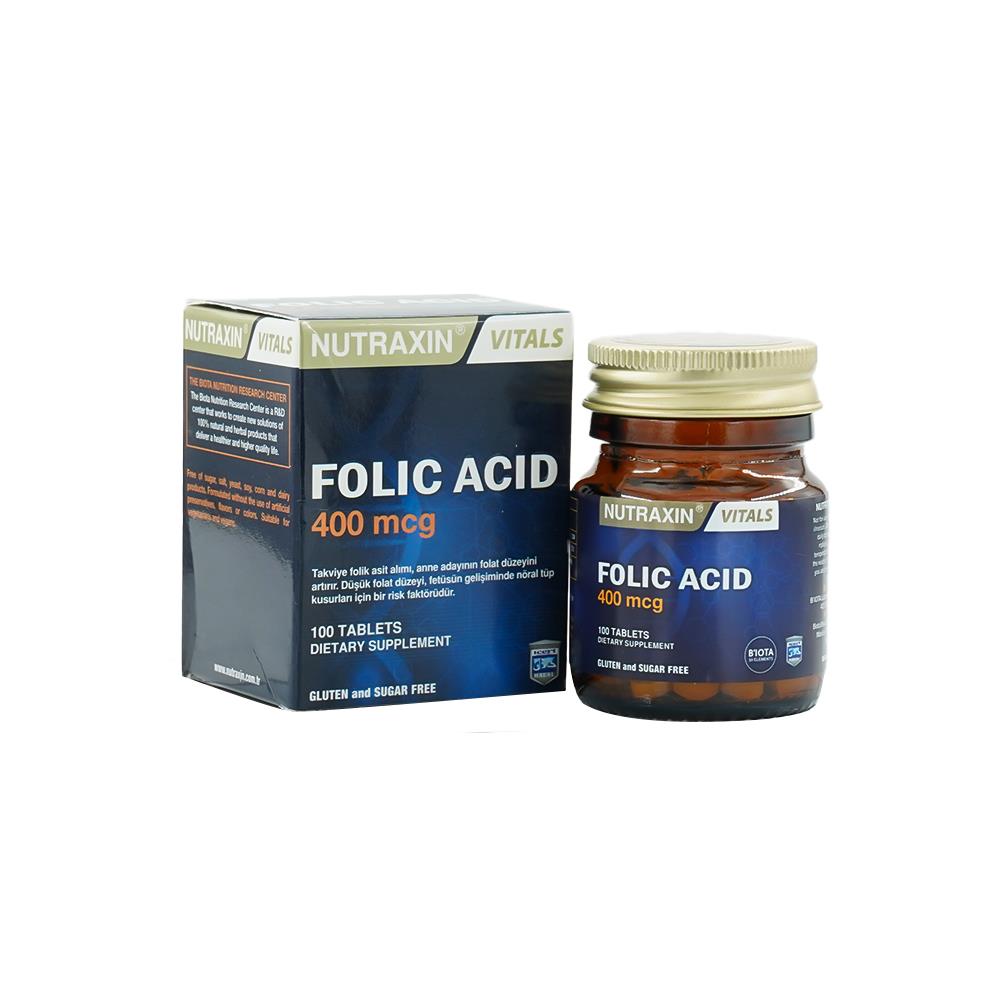 Nutraxin Folic Acid 400 Mcg 100 Tablet