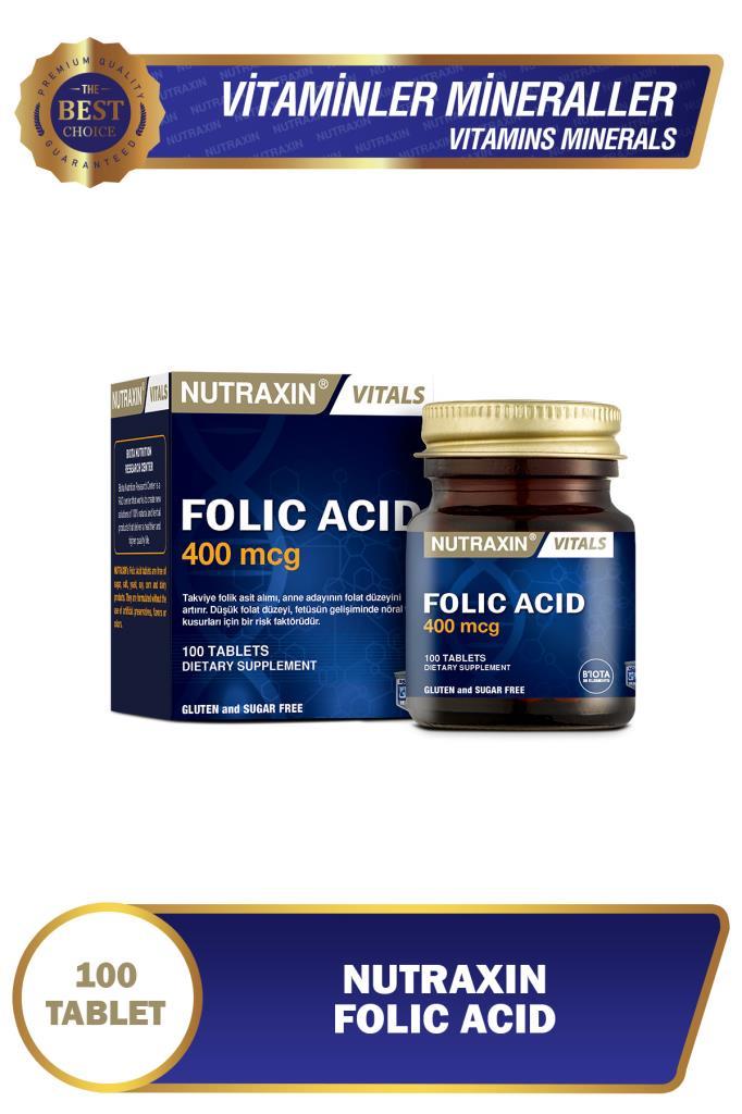 Nutraxin Folic Acid 400 mcg 100 Tablets