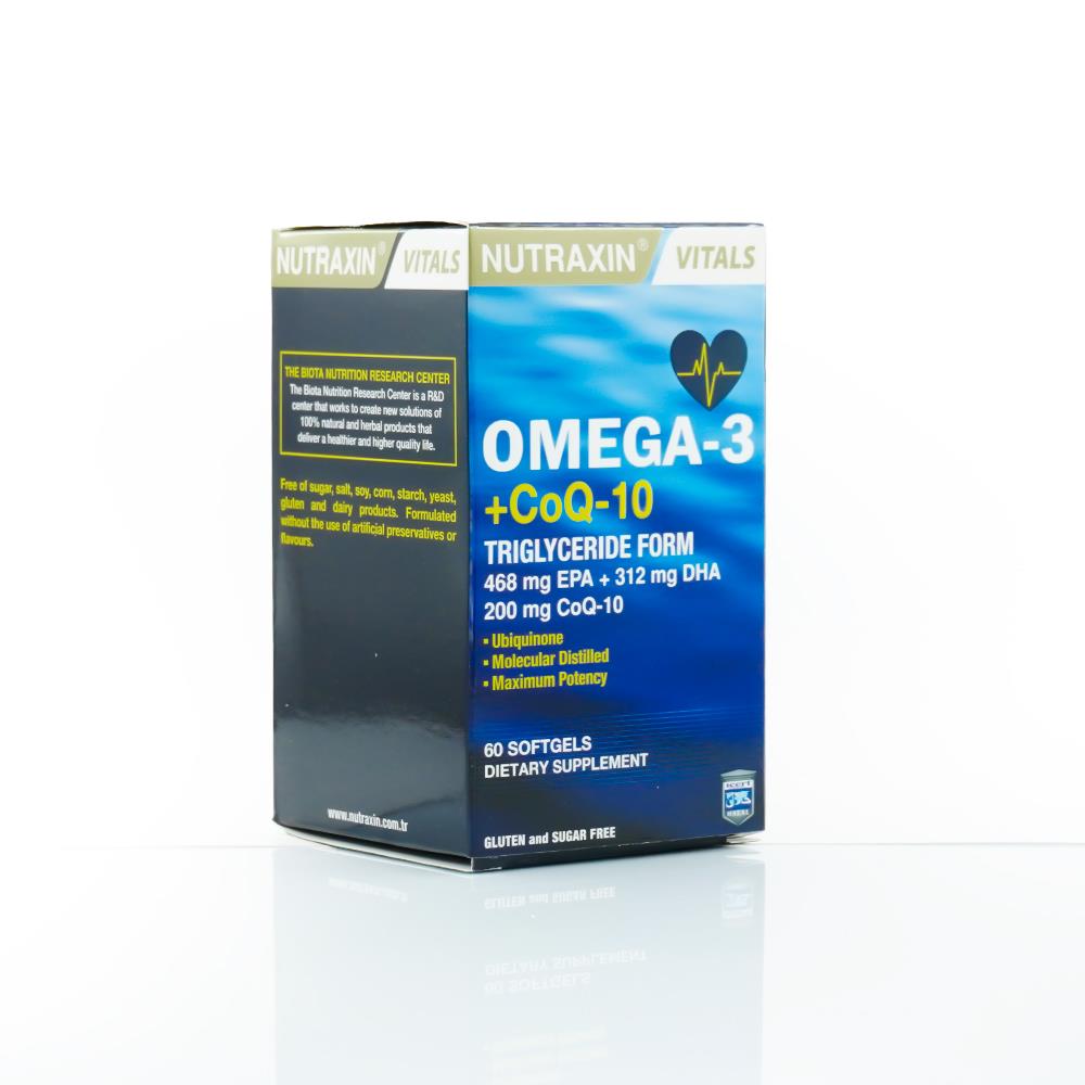 نيوتراكسين أوميغا 3 + كو كيو 10، 60 كبسولة هلامية.