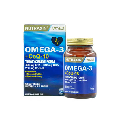 Nutraxin Omega 3 + CoQ-10 60 Softgel Capsules