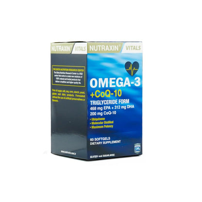 Nutraxin Omega 3 + CoQ-10 60 Softgel Capsules