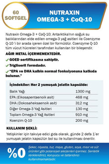 Nutraxin Omega 3 + CoQ-10 60 Softgel Kapsül