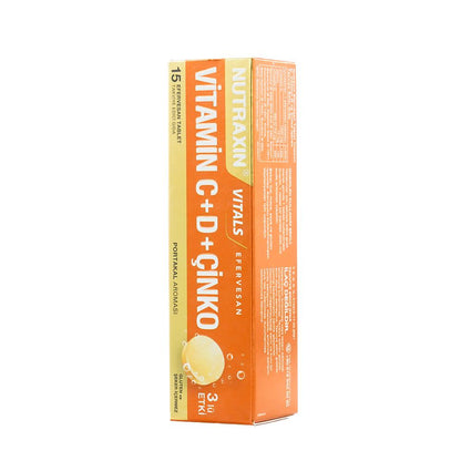 Nutraxin Vitamin C-D-Zinc 15 Efervesan Tablet