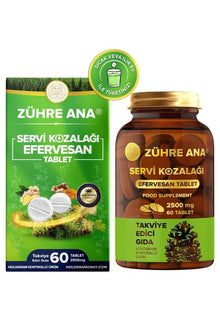 OUTLET Zühre Ana Servi Kozalagi Efervesan Tablet 2500 Mg 60 Tablet SKT 2025-09-30 İADESİ YOKTUR