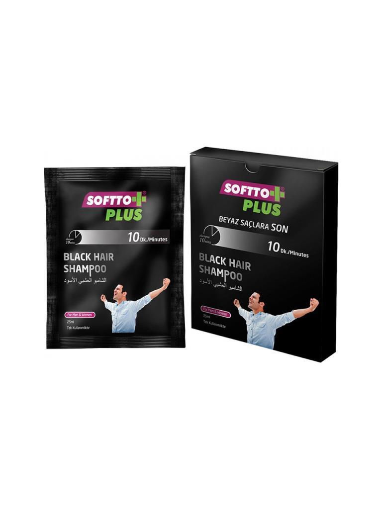 Softto Plus Black Hair Şampuan 25 Ml 10 Adet